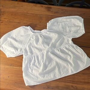 Old Navy White Blouse Textured Short Sleeve